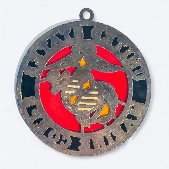 United States Marine Corps Flat Stained Glass Suncatcher Ornament Militariana - Picture 3 of 5